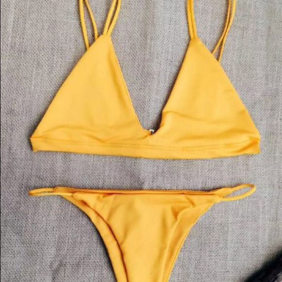 Yellow Zaful String bikini - Picture 2 of 8
